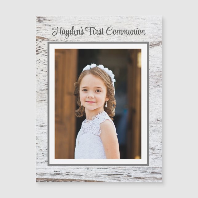 First Communion Day! Custom Photo Magnet (Front)