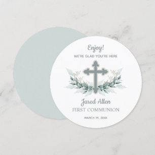 First Communion Dinner Plate Thank You Card