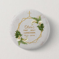 First Communion Floral Gold Marble Calla Lilies