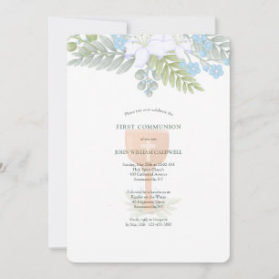 First Communion Floral Invitation