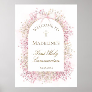 First Communion floral welcome Poster