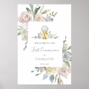  First Communion flowers bouquets Welcome sign