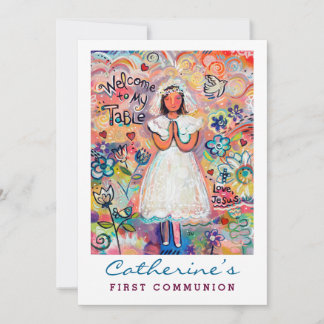 First Communion for Girl Customisable Invite