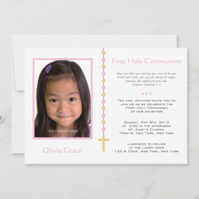 First Communion - Girl Invitation (Front)