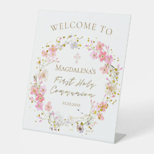 First Communion girl small welcome sign