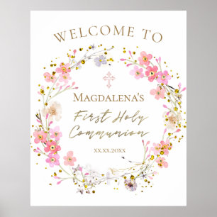 First Communion girl welcome Poster