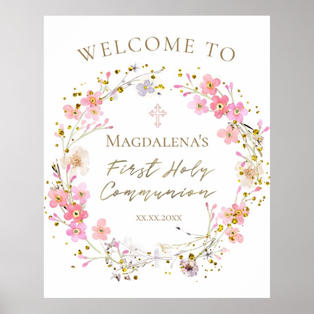 First Communion girl welcome Poster (Front)