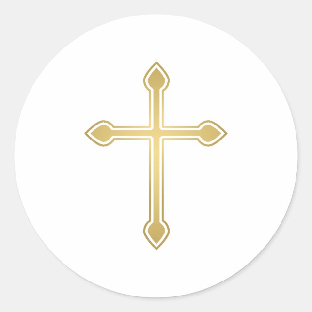 First Communion Gold Cross Classic Round Sticker (Front)