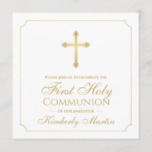 First Communion Gold Cross Girl Christian