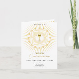 First Communion Gold with Chalice Invitation