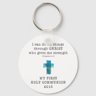First Communion I Can Do All Things Key Ring