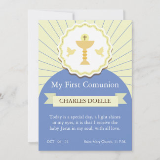 First Communion. Invitation