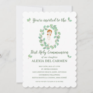 First Communion Invitation Alexia Template