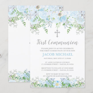 First Communion Invitation, Baptism, Christening Invitation