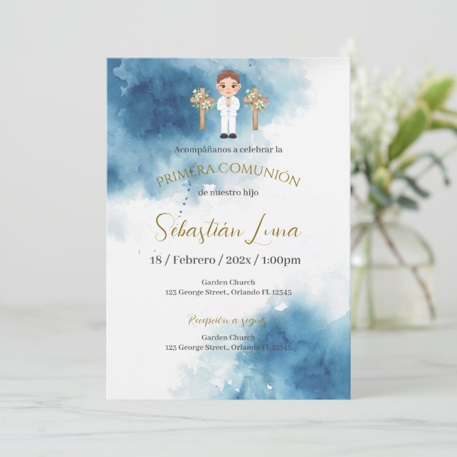 First Communion Invitation Boy (Standing Front)