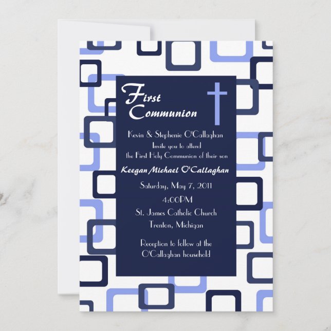 First Communion Invitation - Boy (Front)