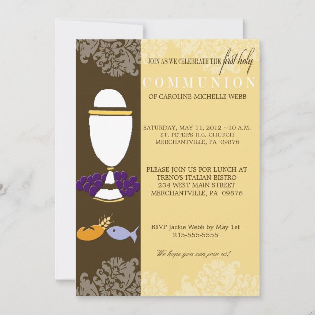 First Communion Invitation for Boys or Girls (Front)