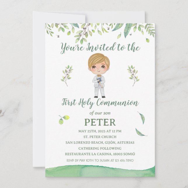 First Communion Invitation PETER (Front)