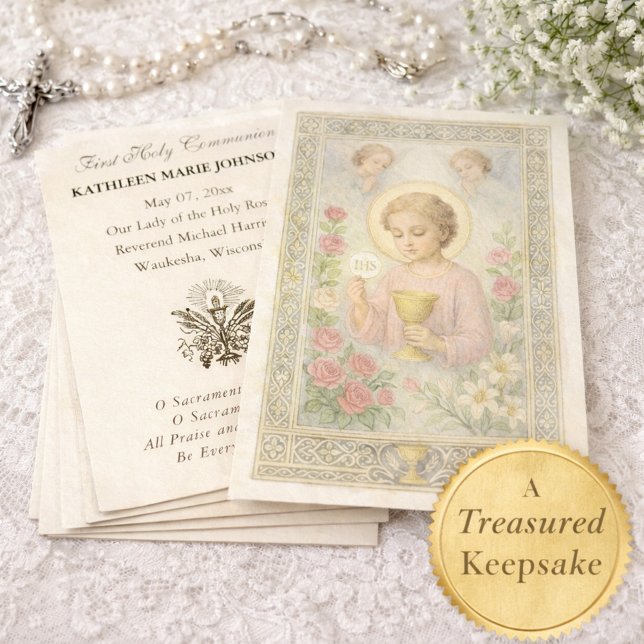 First  Communion Jesus Angels Floral  (Creator Uploaded)