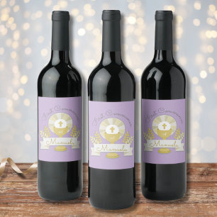 First communion, Lila first communion Wine Label