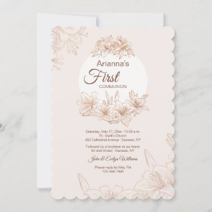 First Communion Lilies Invitation