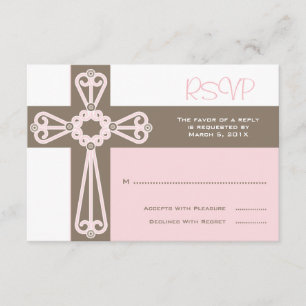 First Communion or Baptism RSVP Pink