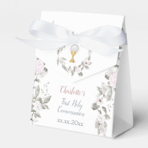 First Communion pale flowers Favour Box