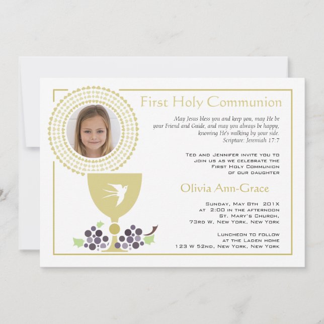 First Communion Photo Invitation (Front)