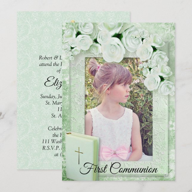 First Communion Photo Invitation (Front/Back)