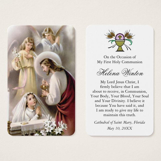 First Communion Prayers | Girl Communion 3 (Front & Back)
