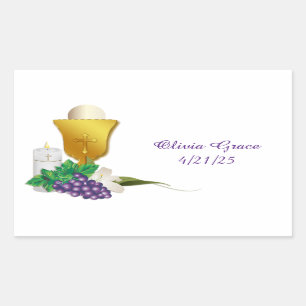 First Communion Rectangular Sticker