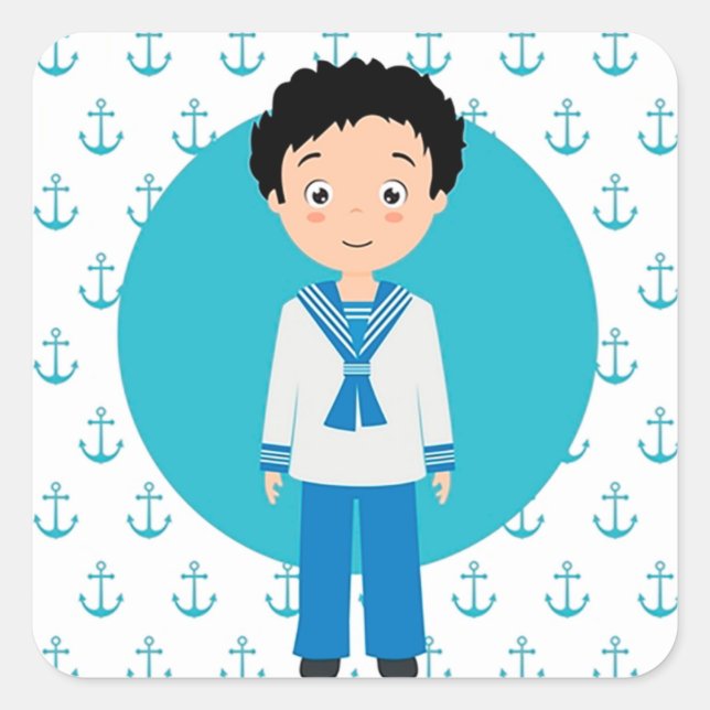First Communion sailor Square Sticker (Front)