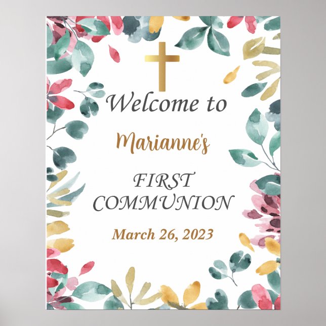 First Communion Sign, Communion Poster, Name Poster (Front)