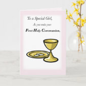 First Communion, Special Girl Card (Yellow Flower)