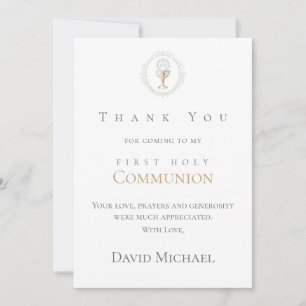 First Communion thank you Card