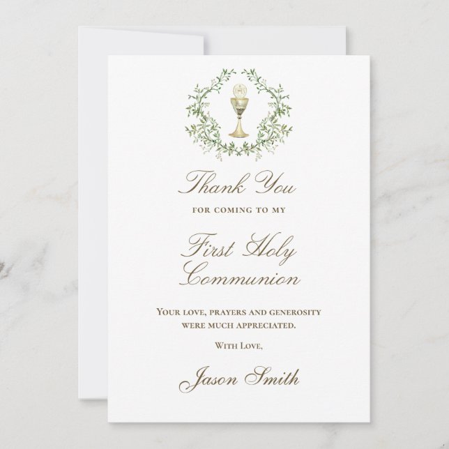 First Communion thank you Card (Front)
