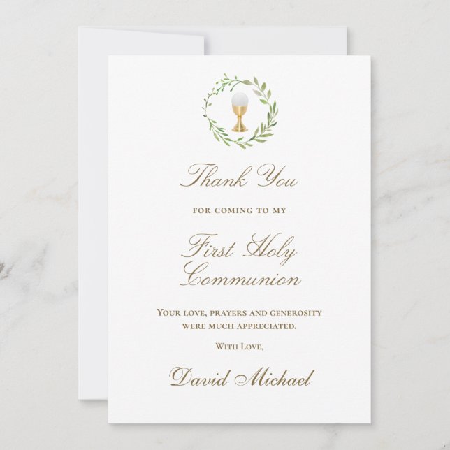First Communion thank you Card (Front)