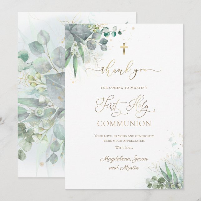 First Communion thank you Card (Front/Back)