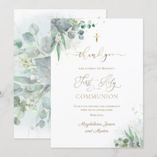 First Communion thank you Card