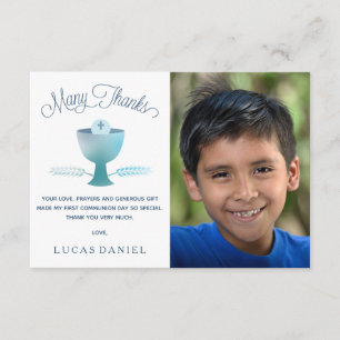 First Communion Thank You Card , Customise, Simple