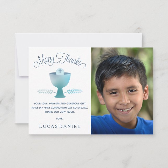 First Communion Thank You Card , Customise, Simple (Front)