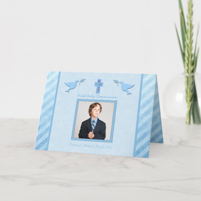 First Communion Thank You Card for a Boy (Front)