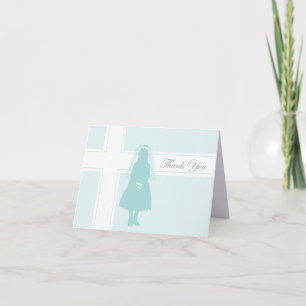 First Communion Thank You Card Girl