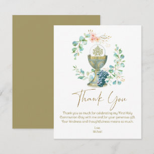 First Communion Thank You Eucalyptus