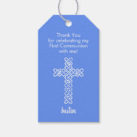 First Communion Thank You Favour Cornflower Blue
