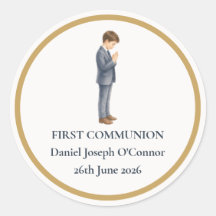 First Communion Watercolor Boy