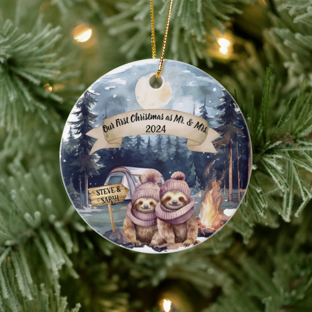 First Cute Christmas Newlywed Keepsake Ornament (Tree)
