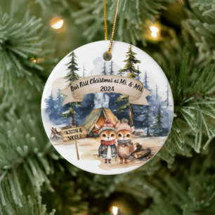 First Cute Christmas Newlywed Keepsake Ornament