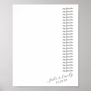 First Dance Song Lyrics Personalised Name and Date Poster