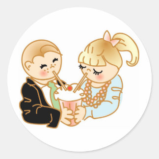 First Date Memories Classic Round Sticker